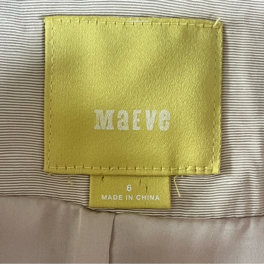 MAEVE Anthropologie Corded Dots‎ Pencil Skirt Size 6 Mustard Gold Circles Lined - Picture 2 of 9